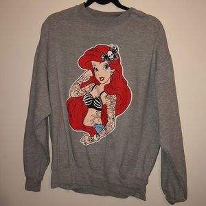 Gothic little mermaid crew neck